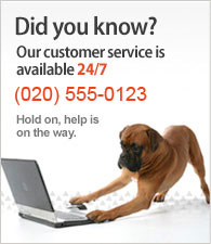 Our customer service is available 24/7. Call us at (020) 555-0123.
